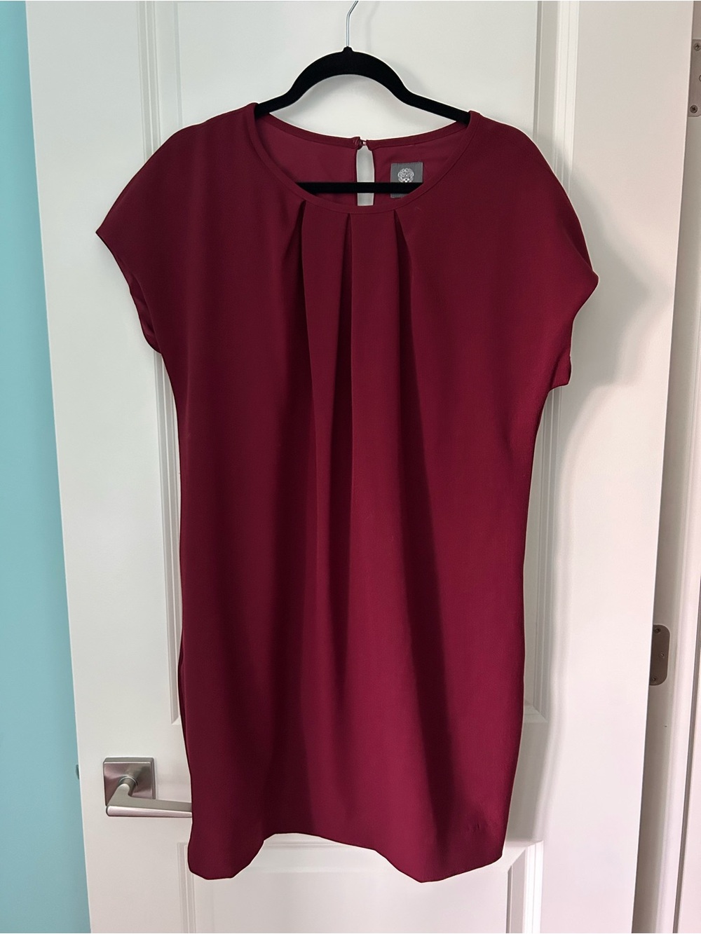 Vince Camuto Burgundy Short Sleeve Mini Dress